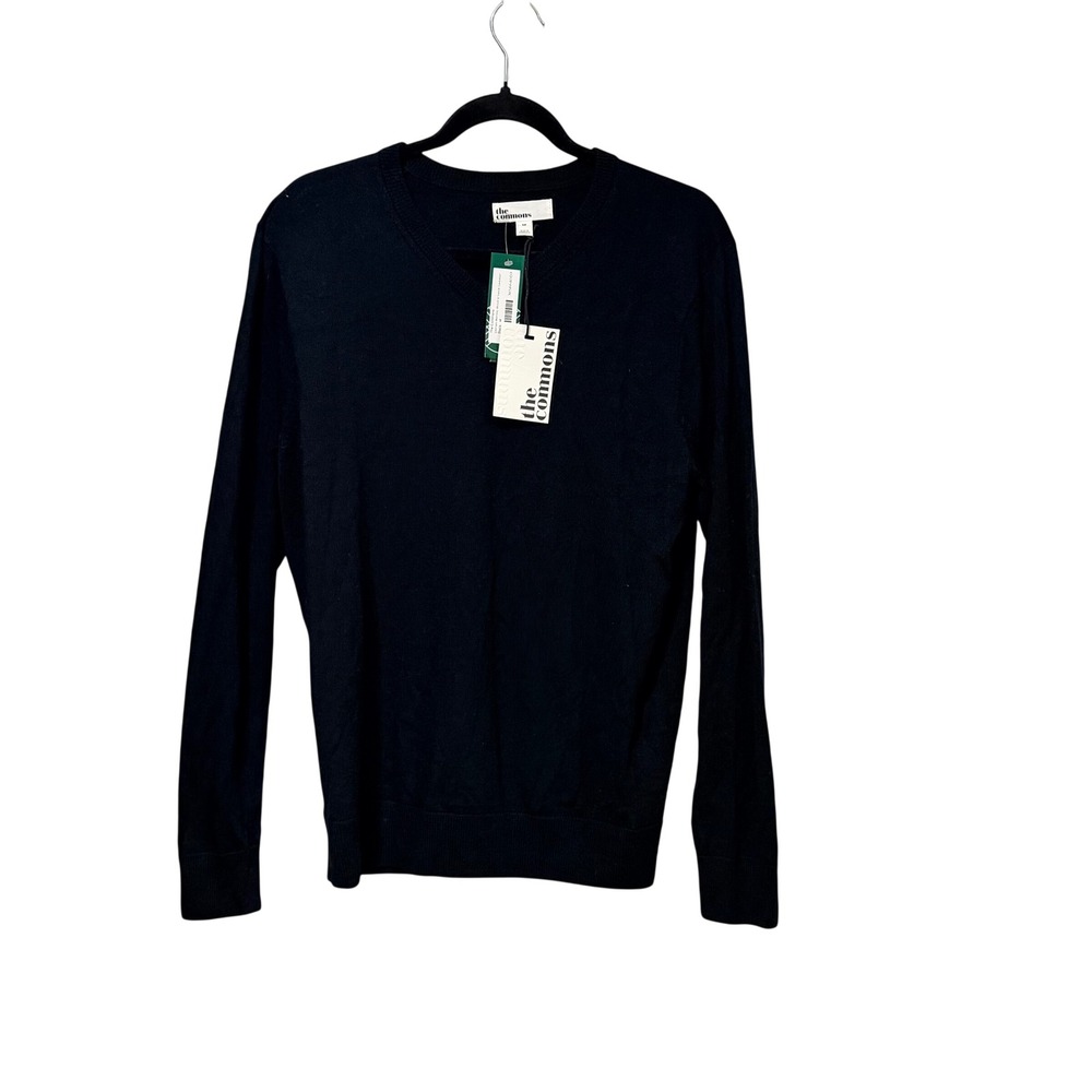 The Commons Mens Victorian Merino Wool V Neck Sweater Black MGS10019 NEW